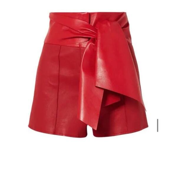 VALENTINO Garavani Red Bow-Detailed Leather Shorts size EU 38 - Picture 2 of 12
